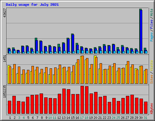 Daily usage for July 2021