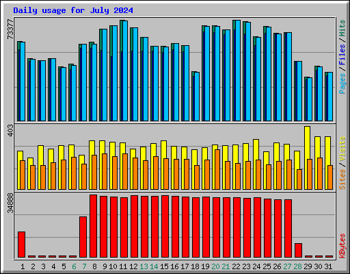 Daily usage for July 2024