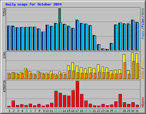 Daily usage for October 2024