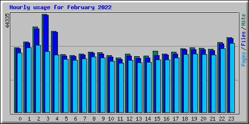 Hourly usage for February 2022