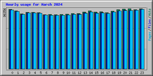 Hourly usage for March 2024